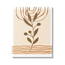 Stupell Industries Boho Leaf Sprig Botanical & Floral Painting Gallery Wrapped Canvas Art Print Wall Art, 24 x 30