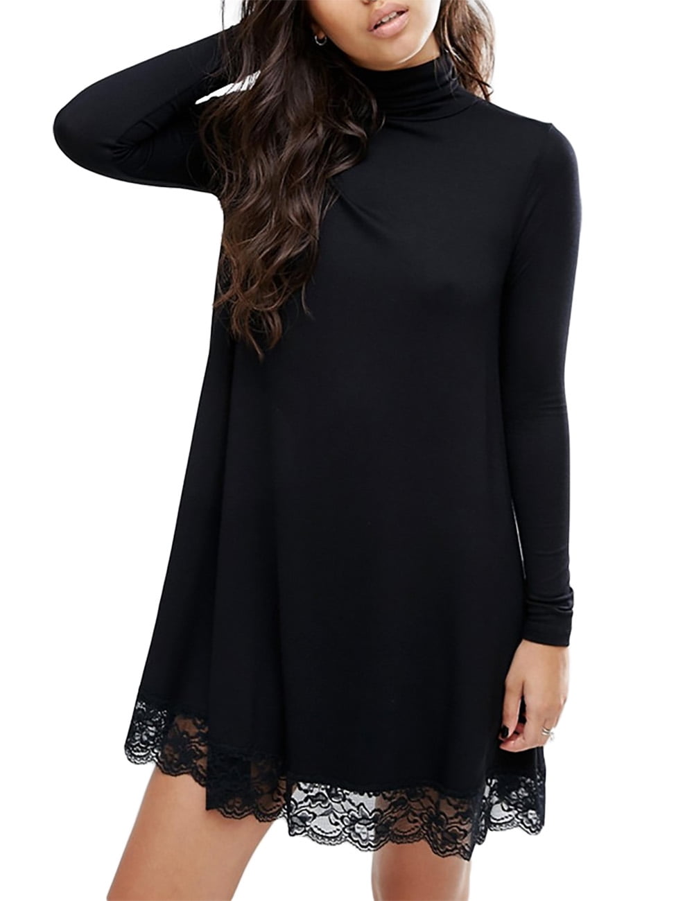 turtle neck casual dresses
