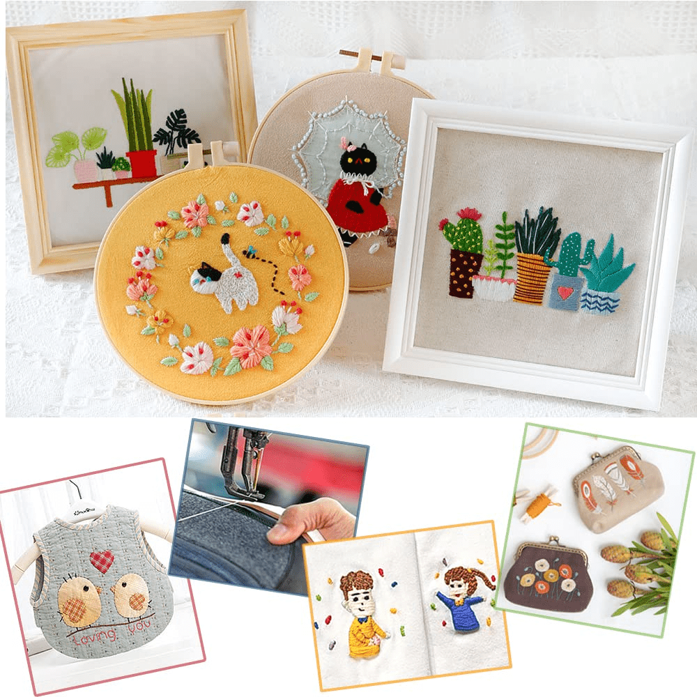  EXCEART 1 Set Set Cross Stitch Hanging Picture Embroidery Kits  pro Tools Hand Embroidery kit Embroidery Accessories Embroidery Tools  Embroidery Accessory Manual Embroidery Thread Polyester