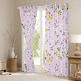 thumbnail image 3 of Manfei Vintage Flower Floral Black Out Curtains,Rustic Daisy Curtains Pack of 2 (42x63 Each),Purple Green Bedroom Curtains For Daults,Ultra Soft Home Decor, 3 of 6