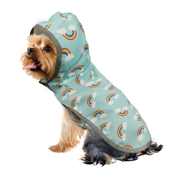 Fetchwear Dog Clothes: Rainbow Raincoat, Size XS-XL
