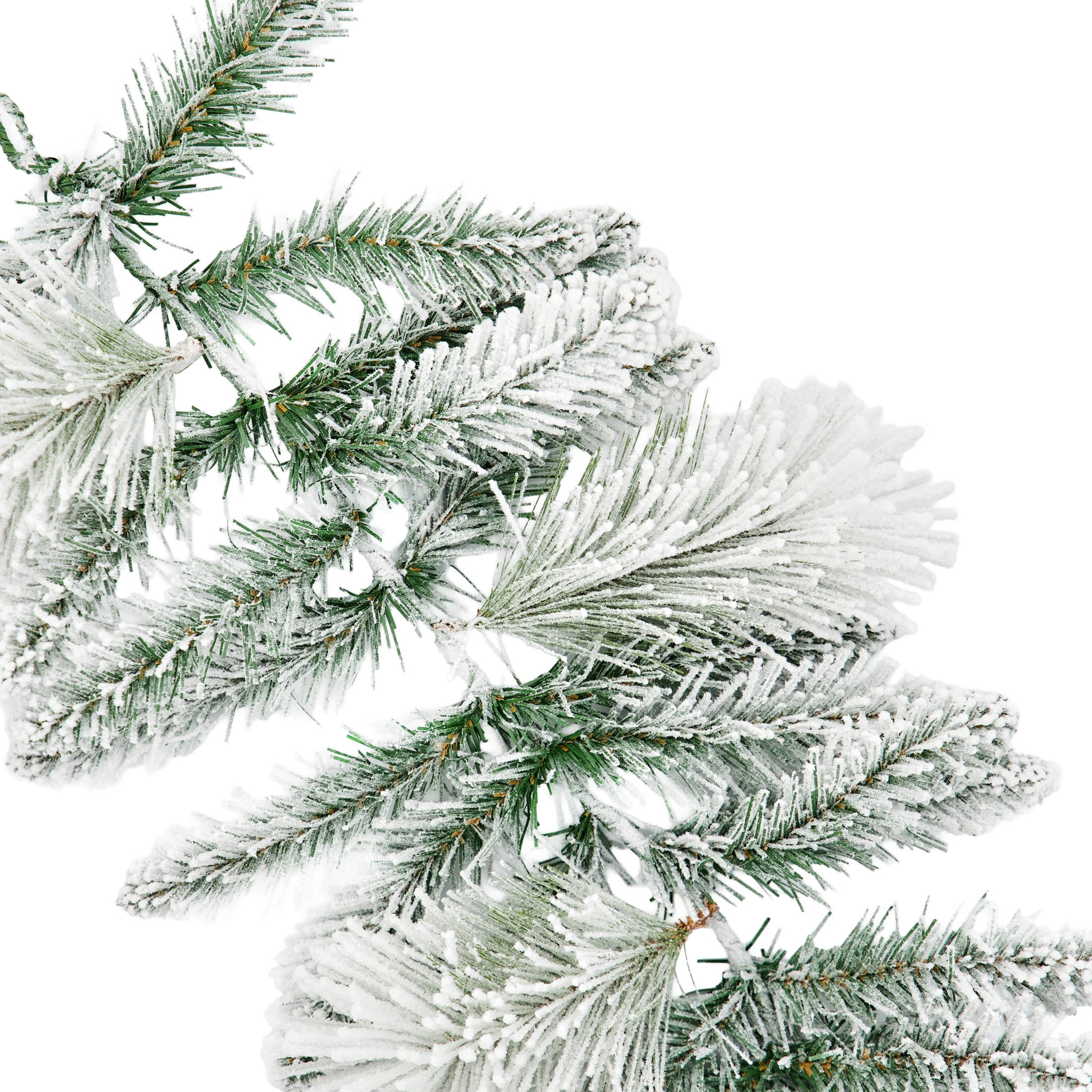 Snow-Flocked Winter Frost Unlit Artificial Christmas Garland, Green and White, 9', by Holiday Time