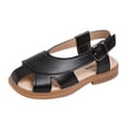thumbnail image 1 of B91xZ Chaussures de Robe pour Petite Fille Confort Sandale à Bout Ouvert avec Sangle Réglable, Noir 10.5, 1 of 4