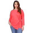 thumbnail image 1 of Michael Kors Womens Ring Twist Tunic Blouse, Pink, Plus Size, 3X, 1 of 1