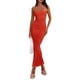 thumbnail image 1 of Vestido PRETTYGARDEN Strapless Sin Mangas Bodycon Maxi Naranja S, 1 of 5