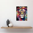 thumbnail image 2 of Magnificent Lion Head Psychedelic Folk Portrait Colourful Vibrant Bold Jungle Unframed Wall Art Print Poster Home Decor Premium, 2 of 3