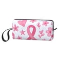 thumbnail image 3 of Portable Storage Bag 7.9×3.5×2.4in Simple Design Convenient Storage And Finishing Bag Light Body Can Be Used As A Cosmetic Bag Storage Bag Artistic Pink Ribbon Pattern With Sketched Elements, 3 of 8
