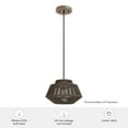 thumbnail image 7 of Hunter - Brookhollow 1-light Sable Rattan, Medium Size Pendant Light, Dimmable, Casual Style, Geometric Shaped, for Bedrooms, Dining, Living Rooms - 13215, 7 of 7