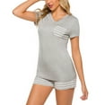 thumbnail image 2 of Summer Women's Pajamas Cotton Short Sleeve Shorts Set Pajamas for Women Sleepwear Sleep Tops Home Wear, 2 of 8
