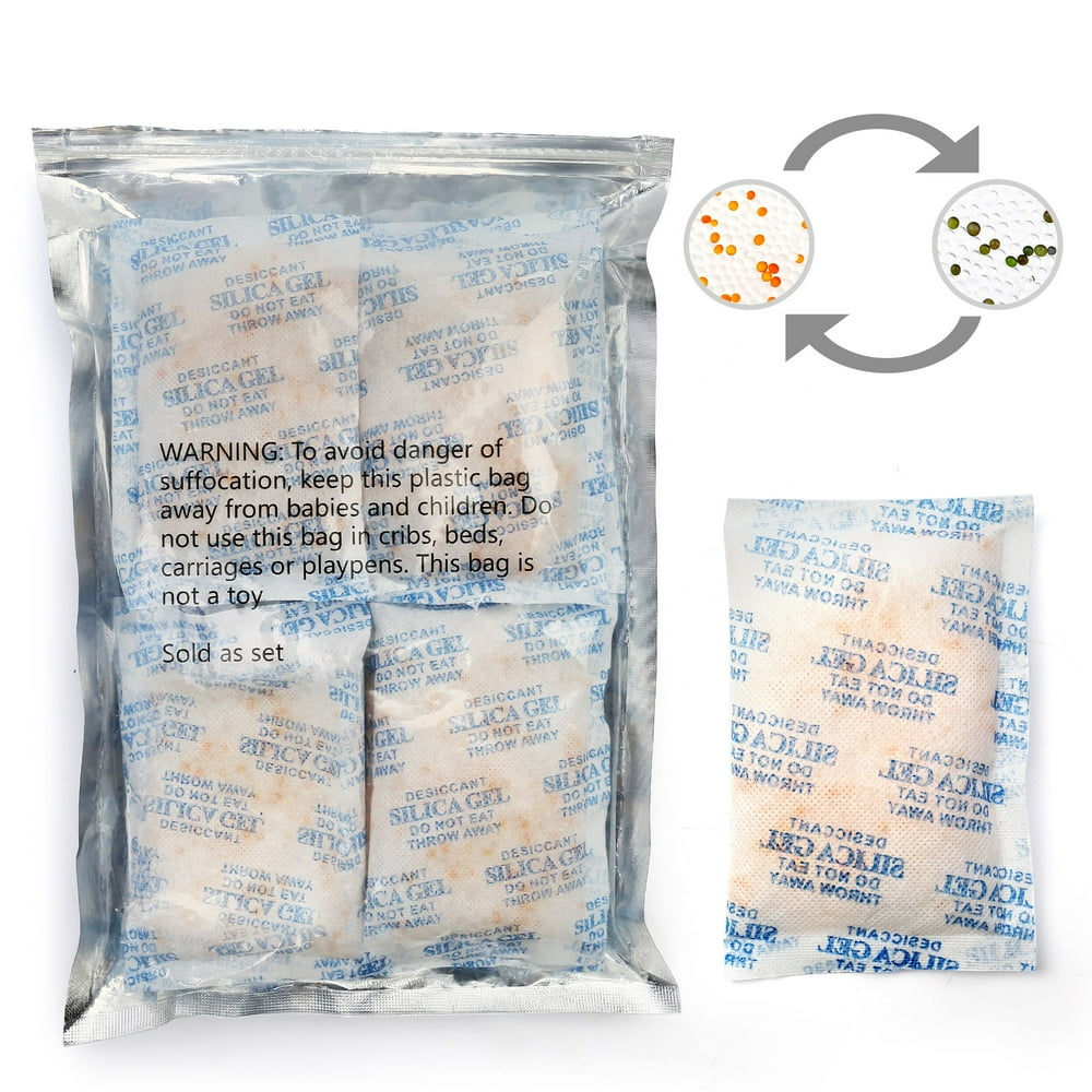 16 Packs 45 Gram Silica Gel Packets Desiccant Dehumidifier, Unscented