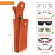 thumbnail image 2 of Funda doble para gafas FINTIE de piel vegana naranja con gancho, 2 of 7