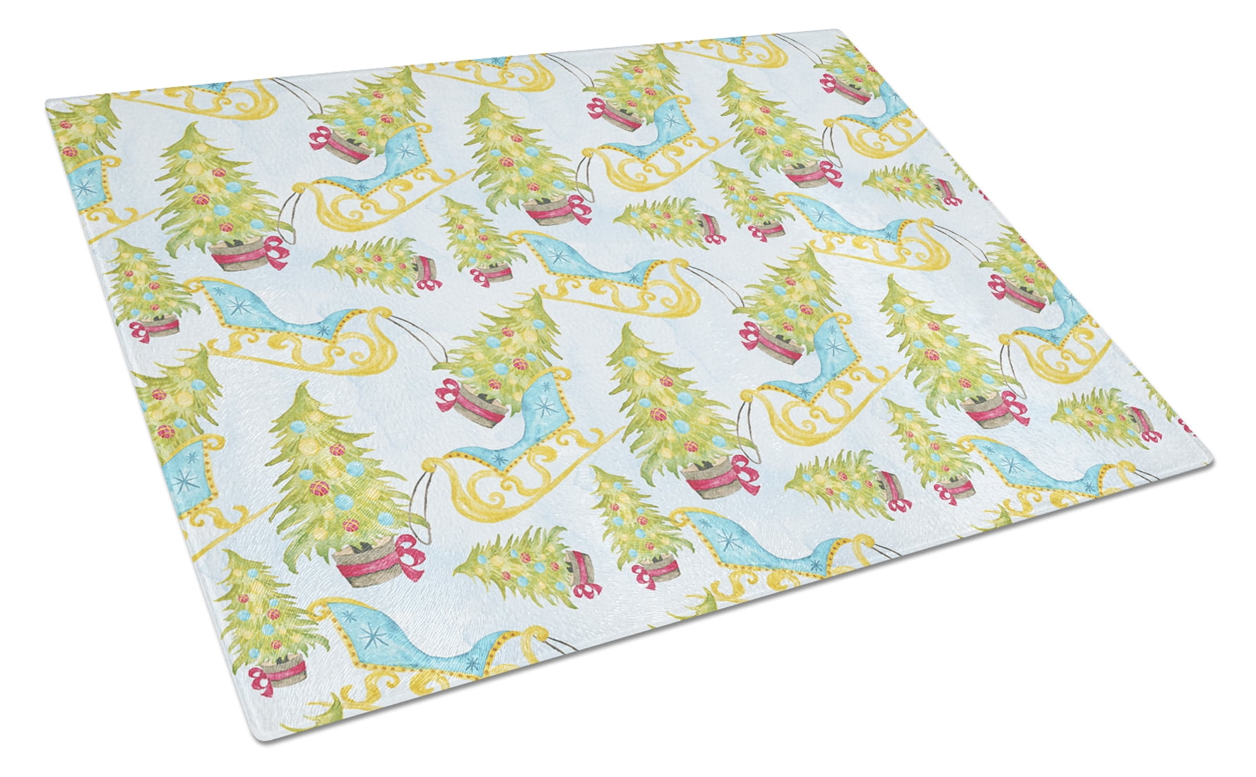 Christmas Tree and Sleigh Glass Cutting Board Large BB7486LCB Walmart