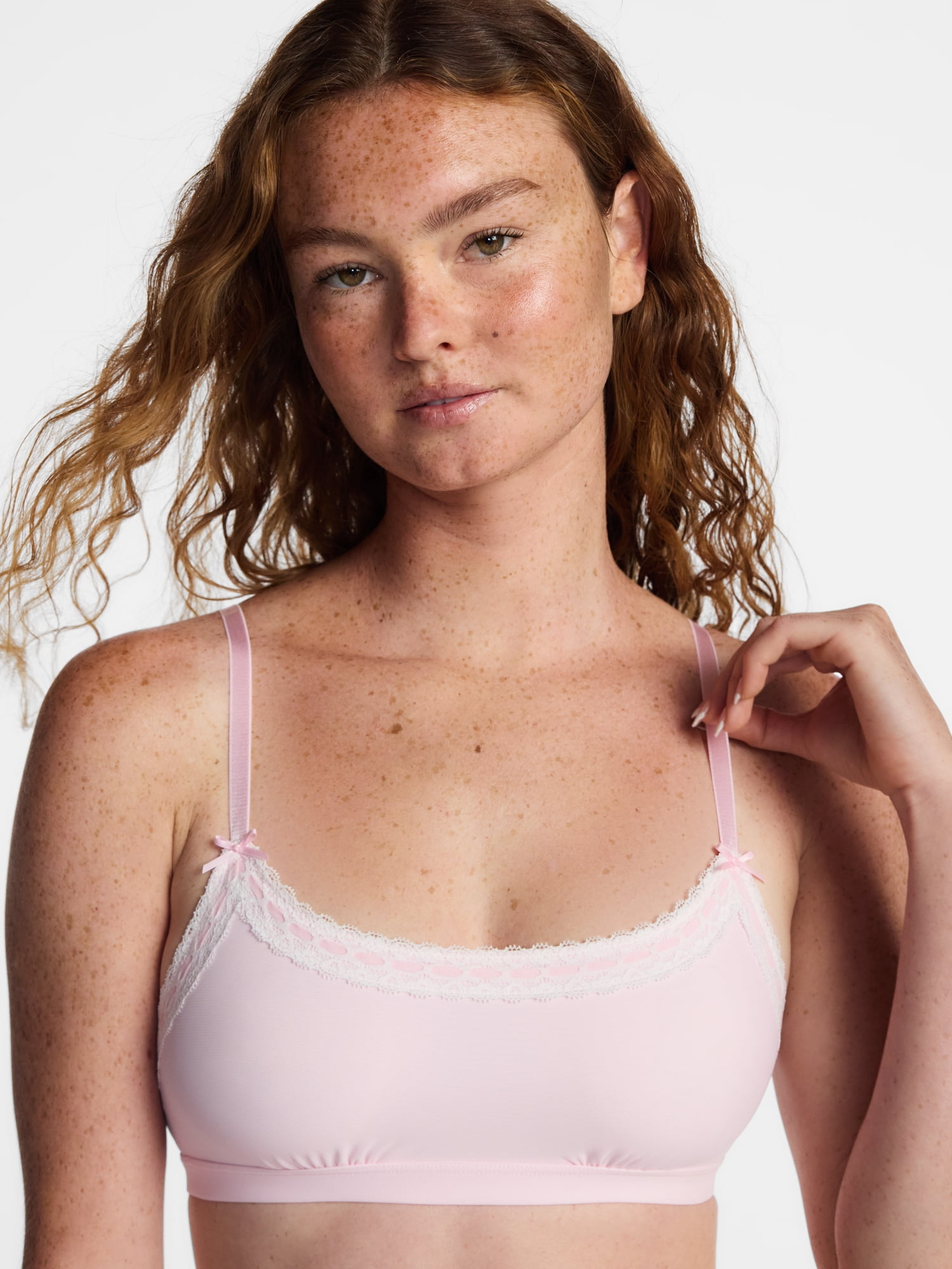 No Boundaries Beaded Lace Scoop Bralette, Women's XS-3XL