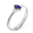 thumbnail image 3 of Birthstone Oval Ring with Shoulder Accents - Blue Sapphire (September), 3 of 5