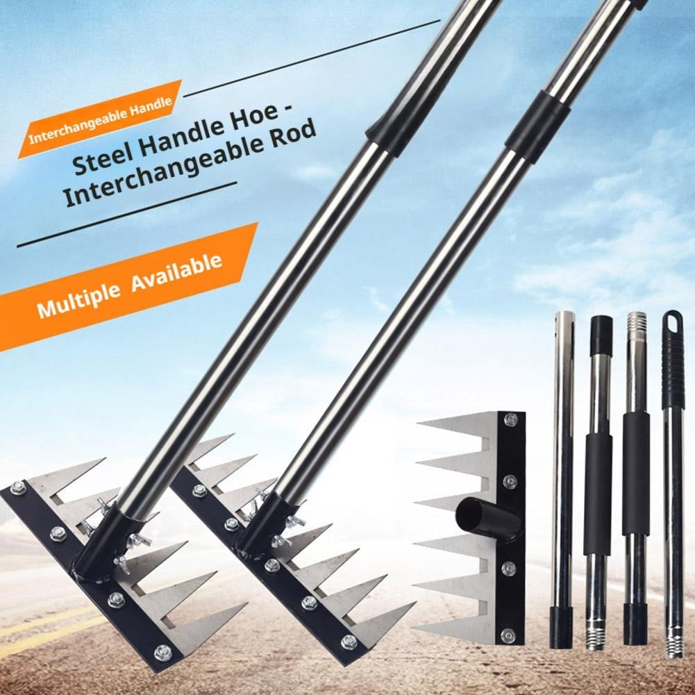 Manganese Steel Weed Puller with Long Handle, 61 Inch Manual Weeding Rake and Garden Hoe for Yard, Heavy Duty Uprooting Tool for Lawn and Garden