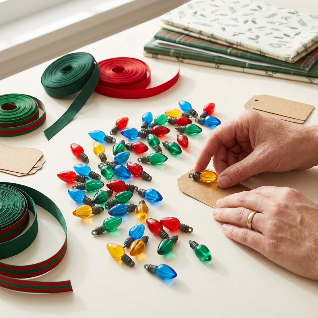 100 Assorted Colors Christmas Light Buttons Embellishments for DIY Arts & Crafts