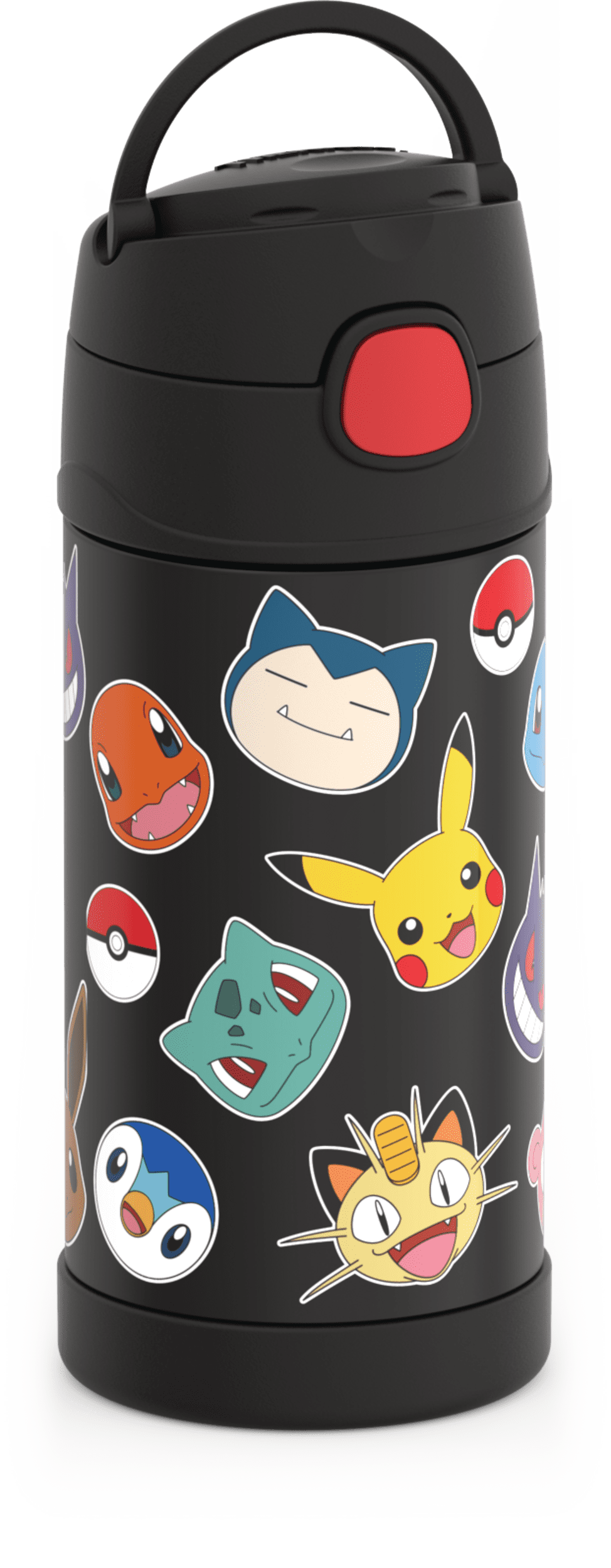 Thermos Stainless Steel Funtainer Water Bottle with Straw, Pokemon, 12 Fluid Ounces