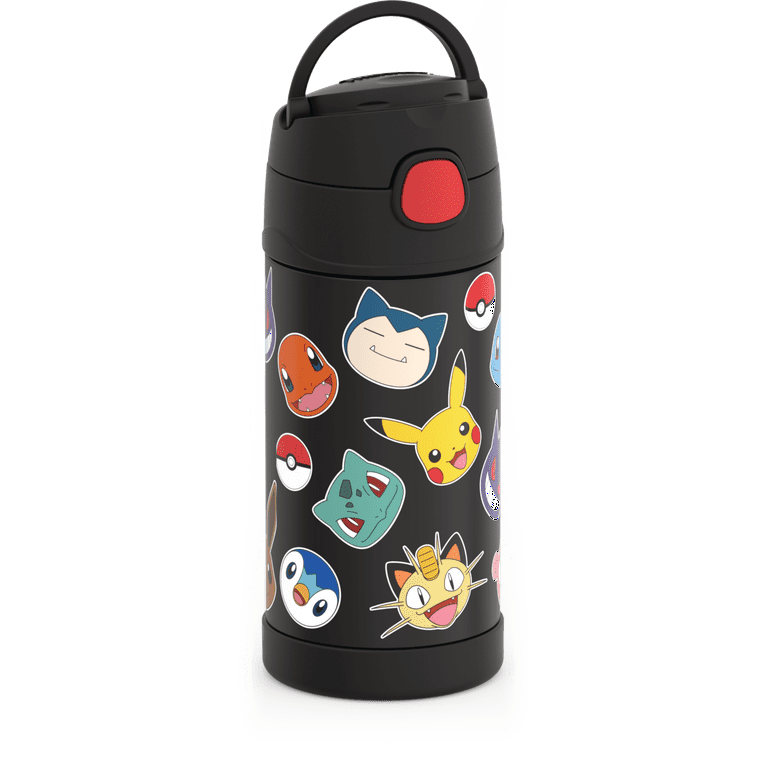 Thermos 12 oz Pokémon Stainless Steel Vacuum Insulated Kids Straw Bottle -  New