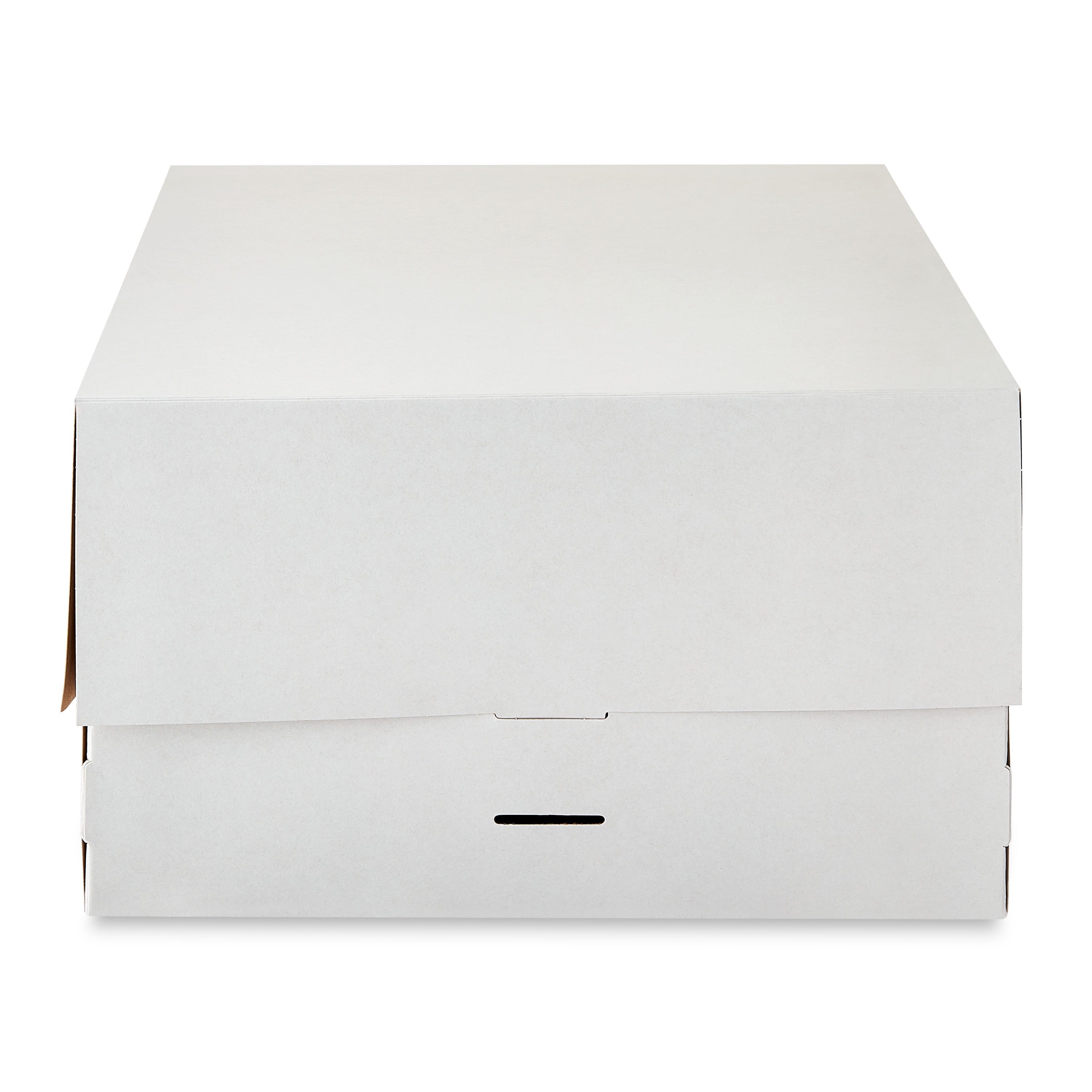 (2 pack) 12" x 12" x 7.5" White Cardboard Adjustable Cake Box, by Way To Celebrate