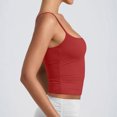 thumbnail image 4 of Voska Women's Basic Double Lined Scoop Neck Tank Tops Summer Cami Top | Adjustable Spaghetti Strap,Soft Skin Stretch,Slim Fit for Everyday Wear Red 2XL, 4 of 7