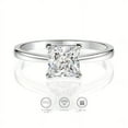 thumbnail image 2 of 1 Carat Classic Princess Cut Moissanite Ring for Women, Engagement Wedding Jewelry, 2 of 7