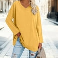 thumbnail image 2 of Endives Women's Long Sleeve T-shirt Oversized T Shirts Striped Shirts Round Neck Tunic Tops Soft Causal Loose Blouse, 2 of 5