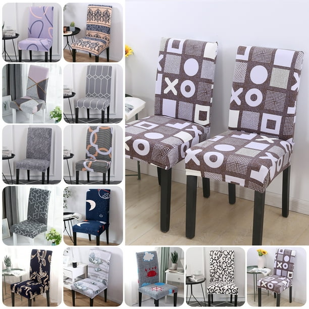 1 8 Pcs Elastic Dining Chair Covers Slipcovers Kitchen Chair Protective Covers Banquet Walmart Com Walmart Com