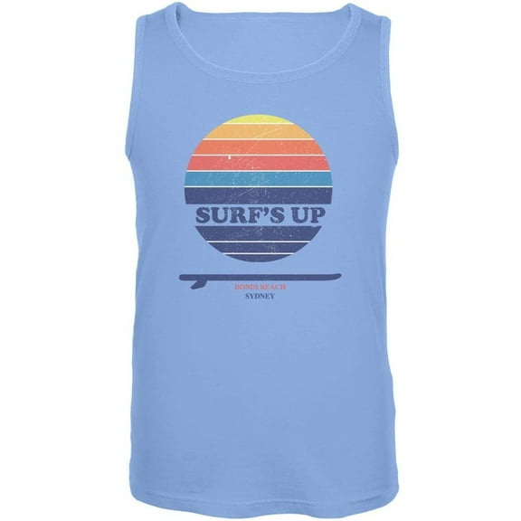 Surf's Up Bondi Beach Sydney Australia Carolina Blue Adult Tank Top - Large