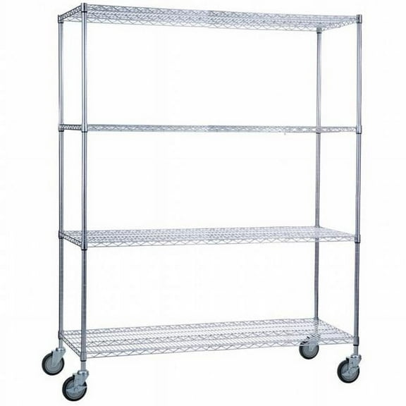 R&B Wire Products LC246068 Linen Cart 24 x 60 x 68 in., 4 Wire Shelves