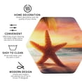 thumbnail image 3 of Naloa Starfish Sunset Sea Beach Leather Coasters for Drinks, Durable Drink Coasters 4 Set for Tabletop Protection, Luxurious Home Décor and Housewarming Gift ( {designName})Hexagon, 3 of 6