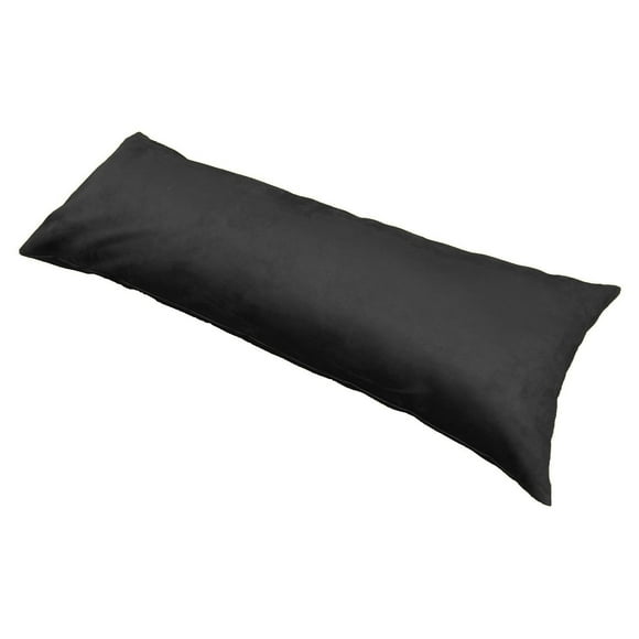 Ultra-Soft Plush Micro-Suede Body Pillow Cover with Hidden Zipper 20” X 54” (Cool Black)