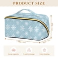 thumbnail image 4 of FORMRS Makeup Bag Travel Cosmetic Organizer for Women Fold Flat Zipper Pouch with Handle, Gray Snowflake, 4 of 8