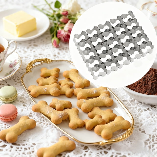 Bone Cookie Cutter Stainless Steel Fondant Mould For Baking Kitchen Grade Durable Easy Clean Edge Design For Shapes Dinosaur Pancake Mini Pie Crusts Valentine Animal Cookies Mini Pie Sealer Vacuum Ear