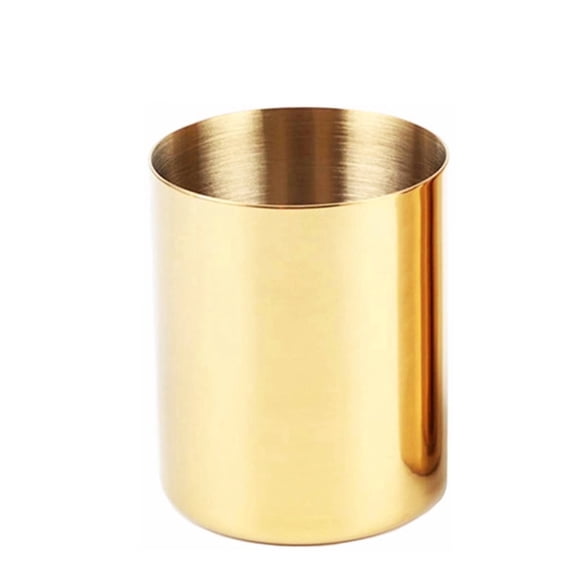MultiBey Gold Metal Pencil Cup Holder | Luxury Pen Organizer & Small Vase | Desk Accessory for Office and Home