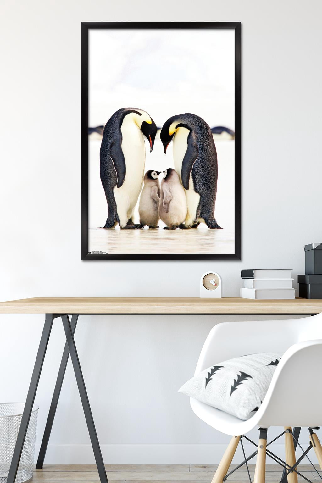 A Group Of Emperor Penguins Wall Poster, 22.375" x 34", Framed