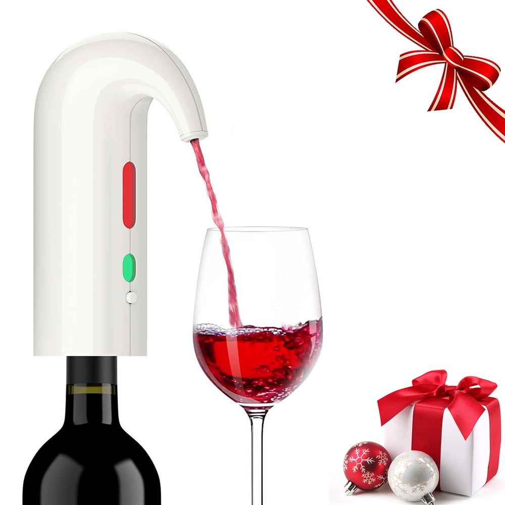 Smart Wine Decanter Black Electric Wine Aerator Best Wine Gifts for Wine Lovers Premium Wine Accessories Best Gifts for Birthday Day Portable USB Recharge Dispenser 
