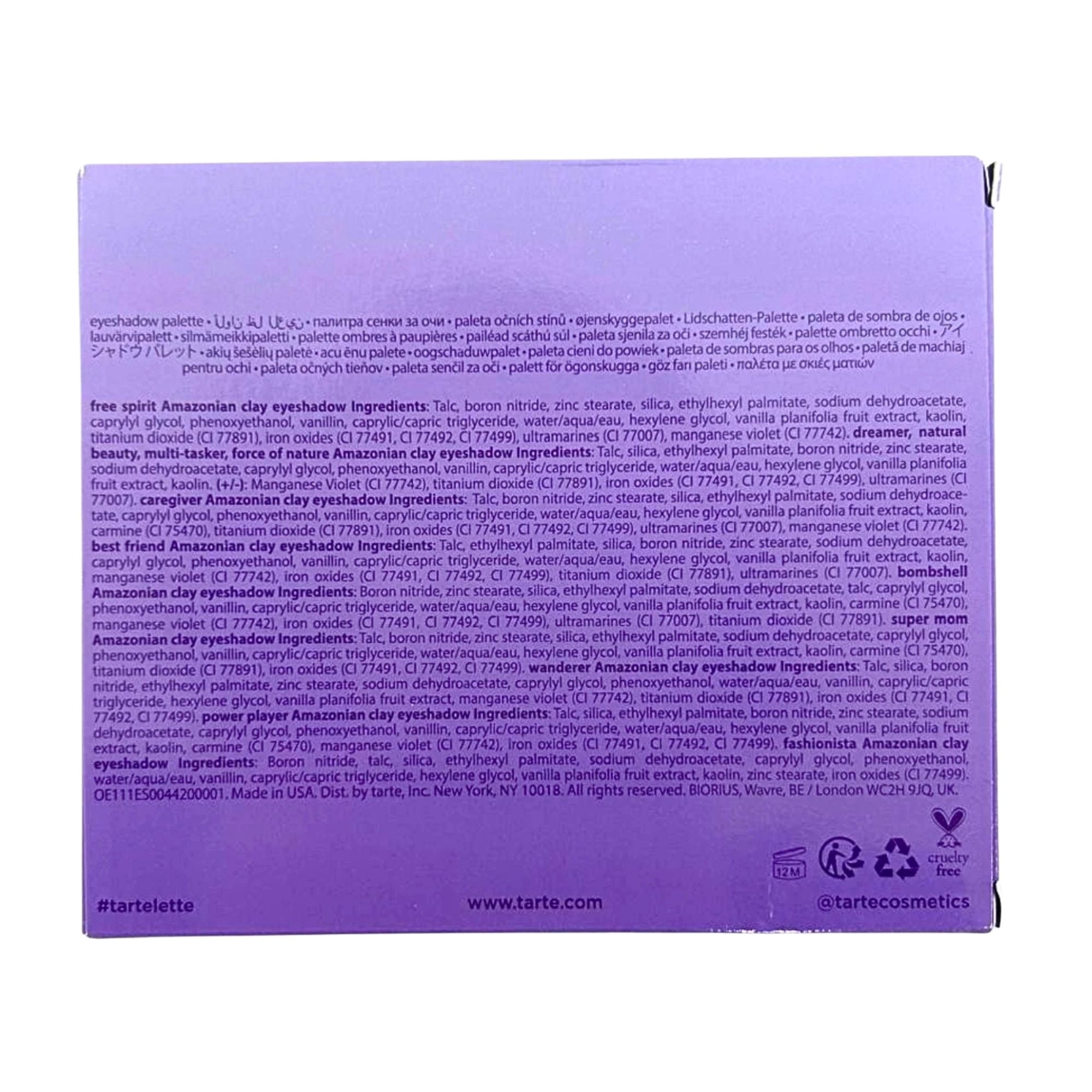 Tarte Tartelette Amazonian Clay Matte Eyeshadow Palette - 12 Matte Shades, 12H Longwear & Crease-Resistant Makeup, Skin-Nourishing with Vitamin E, Paraben Free