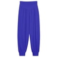 thumbnail image 4 of Girls Pants Solid Color Lightweight Yoga Sports Dance Fitness Drawstring Winter Pants 5-6 Years,Blue XZNPDUCQ, 4 of 5