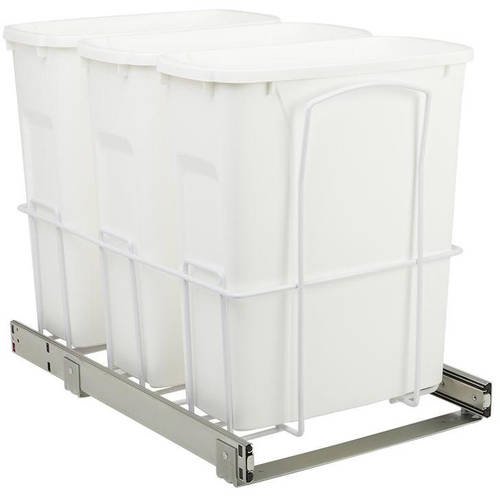 Knape and Vogt 20 Qt Triple In PullOut Bottom Mount Trash Can