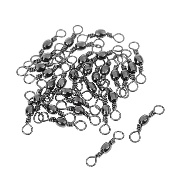 30 piezas de eslabones giratorios de barril, rodamientos de barril, anillos de aparejo sólidos, conector de pesca 12