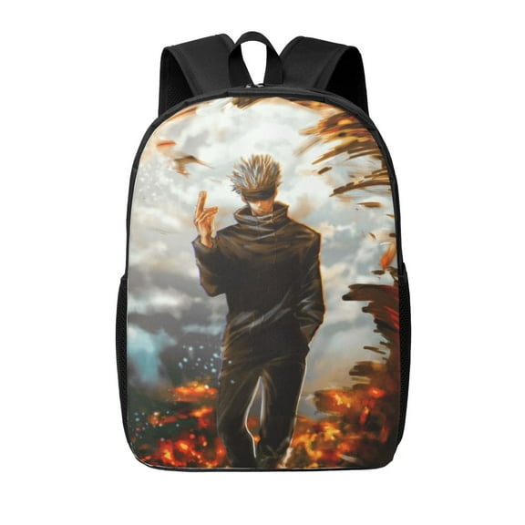 Jujutsu Kaisen Satoru Gojo Backpack 17 Inch Large Capacity Casual School Bag Lightweight Daypack Laptop Bag Travel Hiking Camping