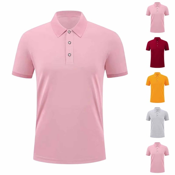 Men's Big Size Golf Polo Shirt Quick Dry Cooling Performance Short Sleeve Stretch Dress Business Casual Top S-5XL Yellow