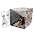 thumbnail image 2 of Floral Dog Crate Cover, Happy Arrangement of Colorful Cartoon Flower, Easy to Use Pet Kennel Cover for Medium Large Dogs, 35" x 23" x 27", White Multicolor, by Ambesonne, 2 of 6