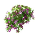 thumbnail image 1 of 2 x Narcisos artificiales colgantes de pared, flores de seda, enredadera, decoración interior/exterior, color morado, 1 of 9