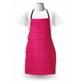 thumbnail image 3 of Cactus Print Apron, Outline Drawing of Hearts and Pots Drawn by Hand Valentine's Day Theme, Unisex Kitchen Bib with Adjustable Neck for Cooking Gardening, Adult Size, Magenta and White, by Ambesonne, 3 of 4