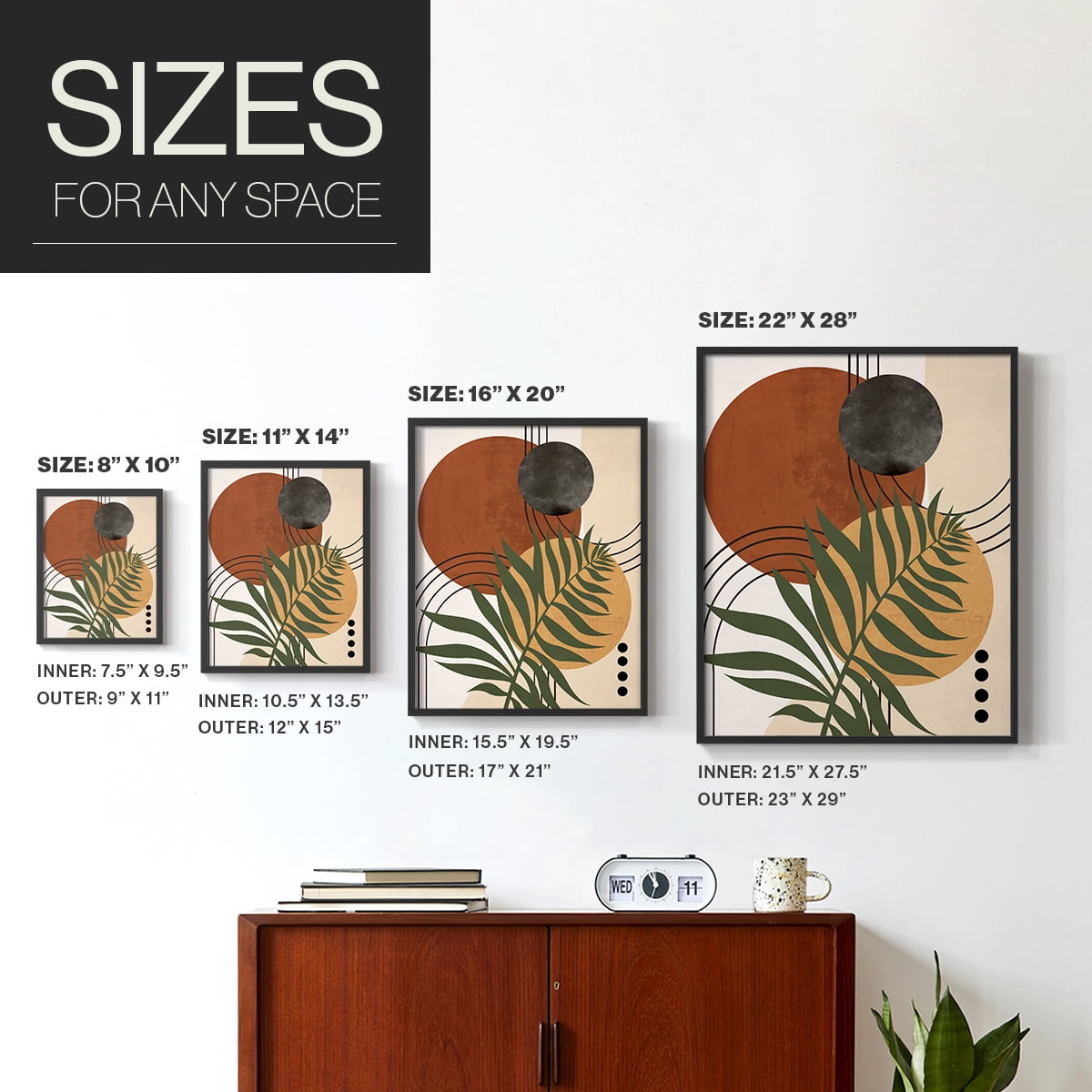 Contemporary Palm I in Paper Solid Wood 8 x 10 Framed Print