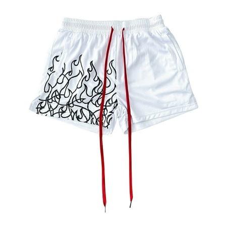 

Men s Swim Trunks 3 Inch Quick Dry Swimming Shorts Summer Casual Flame Print Board Shorts Swimwear Sports Beachwear Shorts