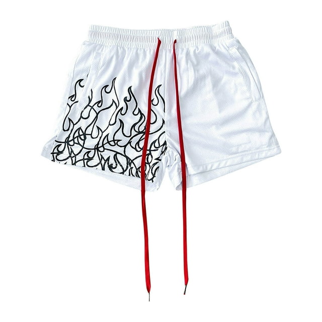 KIHOUT Mens Trunks Quick Dry Swim Athletic Shorts with Mesh Lining Funny Beach Drawstring Thin Mid-waist Shorts with Pockets