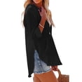 thumbnail image 4 of Yuyuzo Womens Hoodies 3/4 Sleeve Drawstring V Neck Loose Tunic Shirts Solid Color Pullover Tops, 4 of 7