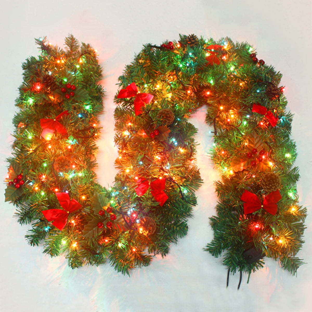 Christmas Garlands Hanging Vine Wall Light Decoration Home Leaf Door